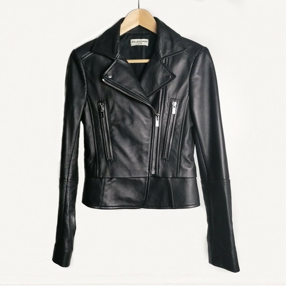 CELEBRITY OWNED BALENCIAGA LEATHER MOTO JACKET